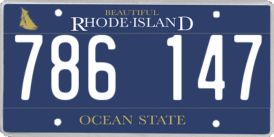 RI license plate 786147