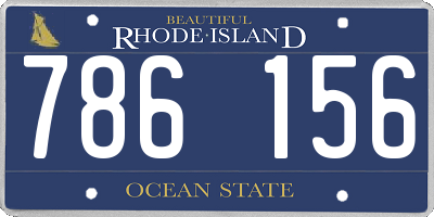RI license plate 786156