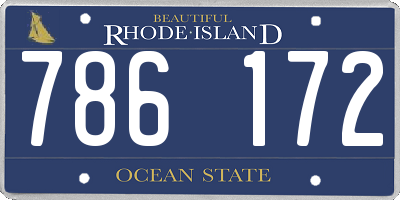 RI license plate 786172