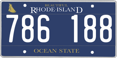 RI license plate 786188