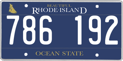 RI license plate 786192