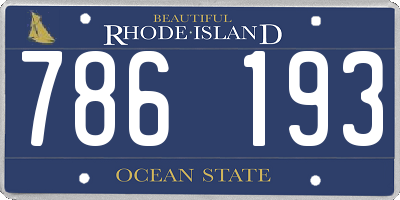 RI license plate 786193