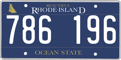 RI license plate 786196