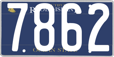 RI license plate 7862