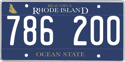 RI license plate 786200