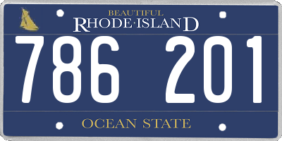 RI license plate 786201