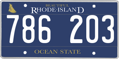 RI license plate 786203