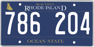 RI license plate 786204