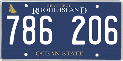 RI license plate 786206