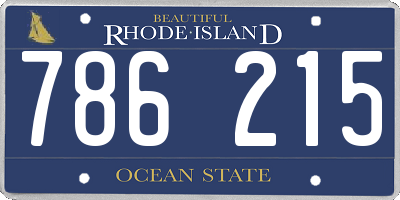 RI license plate 786215