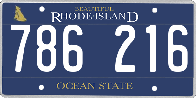 RI license plate 786216