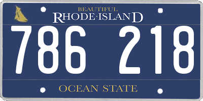 RI license plate 786218