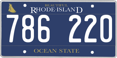RI license plate 786220