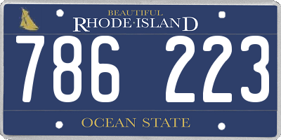 RI license plate 786223