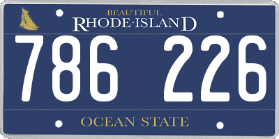 RI license plate 786226