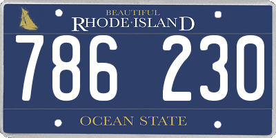 RI license plate 786230