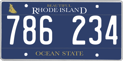 RI license plate 786234