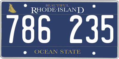 RI license plate 786235