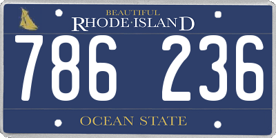RI license plate 786236