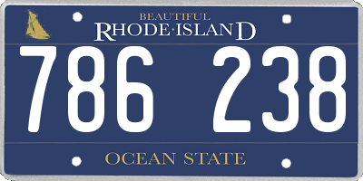 RI license plate 786238