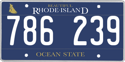 RI license plate 786239