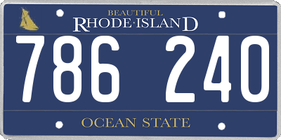 RI license plate 786240