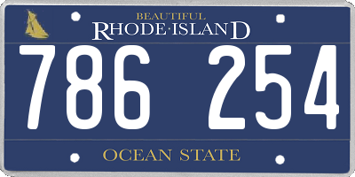 RI license plate 786254