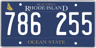 RI license plate 786255