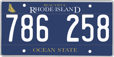 RI license plate 786258