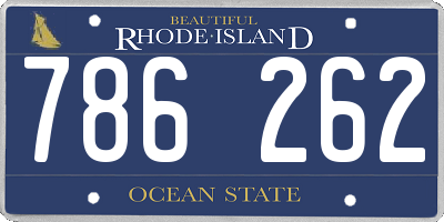RI license plate 786262