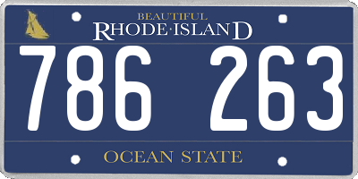 RI license plate 786263
