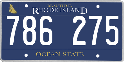 RI license plate 786275