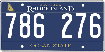 RI license plate 786276