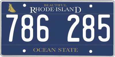 RI license plate 786285