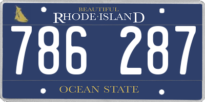 RI license plate 786287
