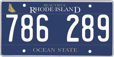 RI license plate 786289