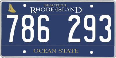 RI license plate 786293