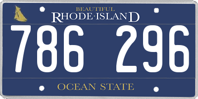 RI license plate 786296