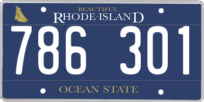 RI license plate 786301