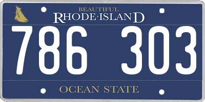 RI license plate 786303