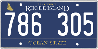 RI license plate 786305