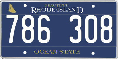 RI license plate 786308