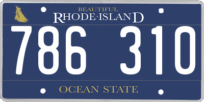 RI license plate 786310