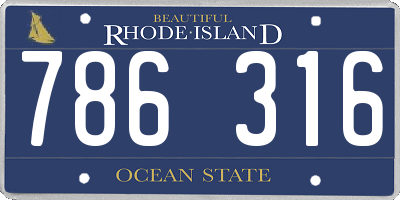 RI license plate 786316