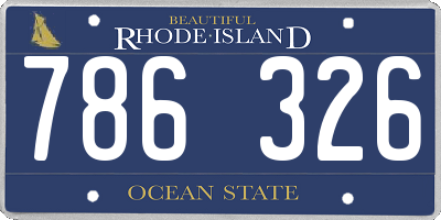 RI license plate 786326