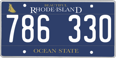 RI license plate 786330
