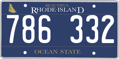 RI license plate 786332