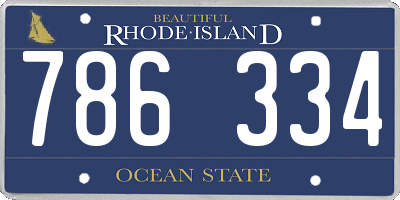 RI license plate 786334