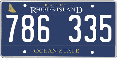 RI license plate 786335