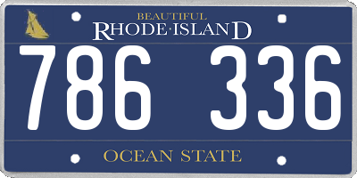 RI license plate 786336